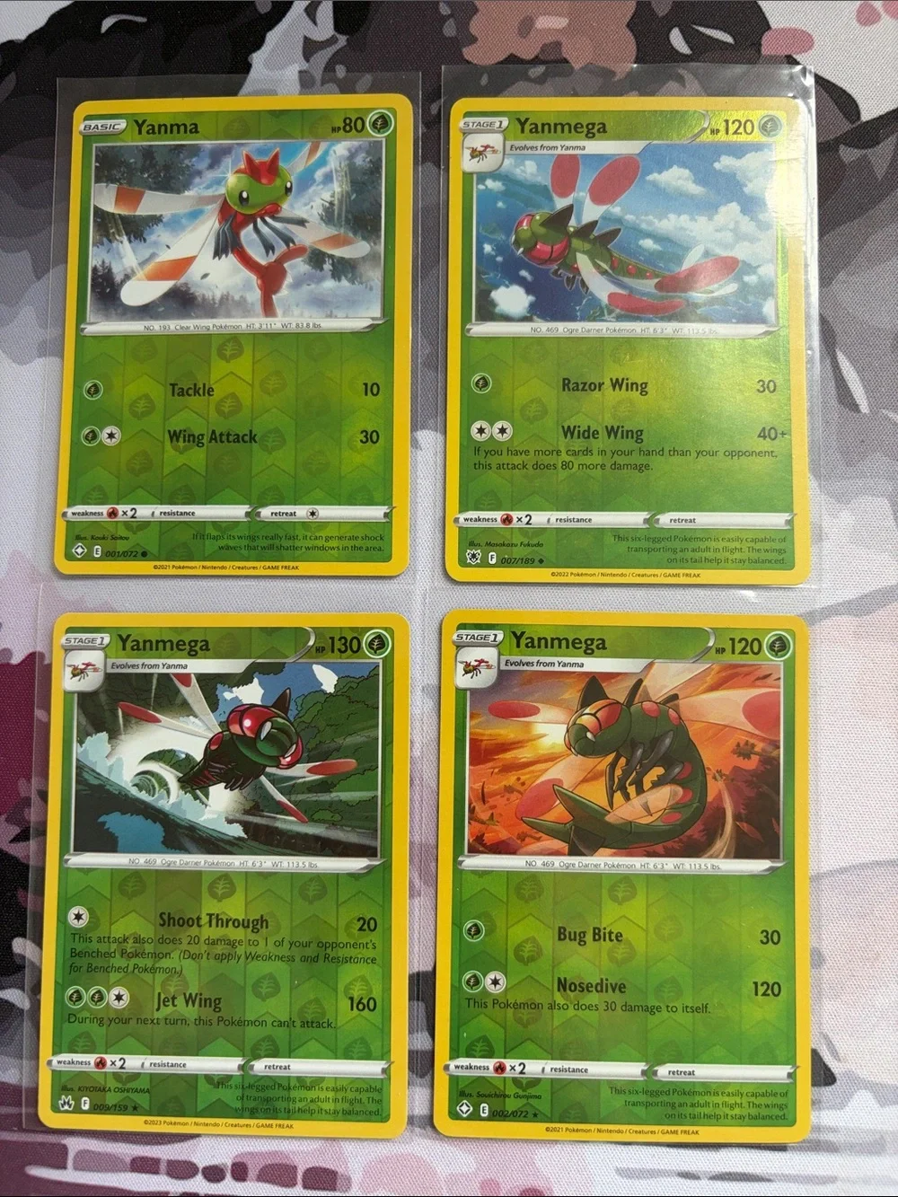 🪲 Yanma & Yanmega Pokémon Evolution Reverse Holo Card Lot | 4 Cards ✨5/$25✨